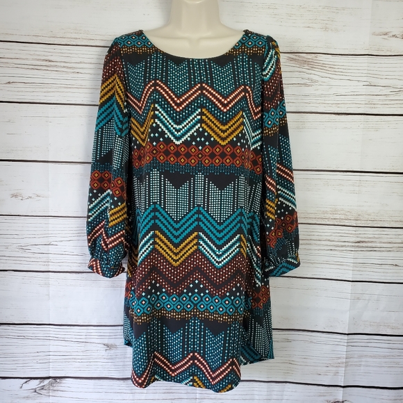 The Vintage Shop Dresses & Skirts - The Vintage Shop | Geo Print Midi Chevron Dress